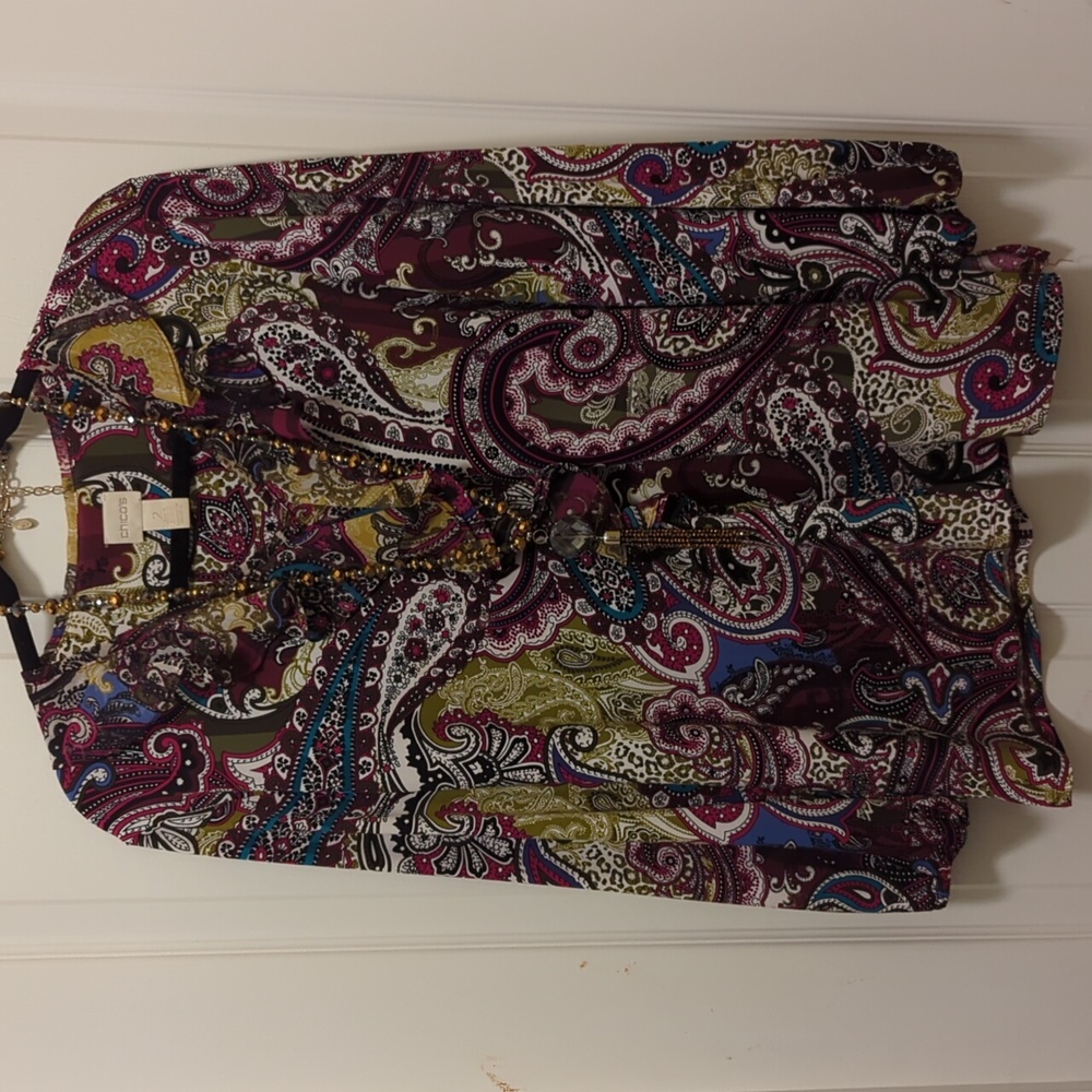 Chico's Blouse with necklace